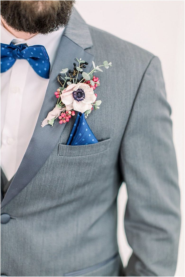 Groom's anemone boutonniere